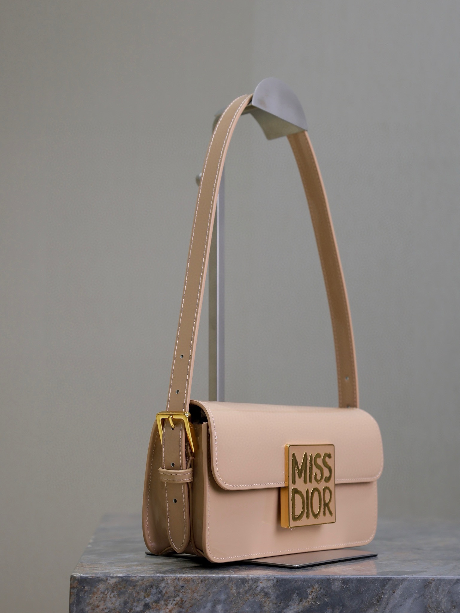 Miss Dior Flap Bag Blush Patent Calfskin